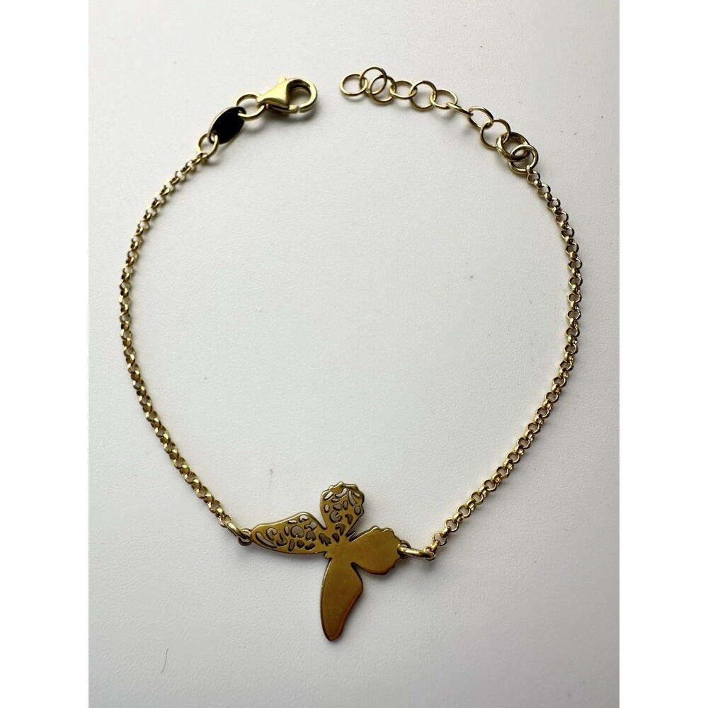 Dyadema Sterling Silver Gold Vermeil Butterfly Charm Bracelet 7.5”